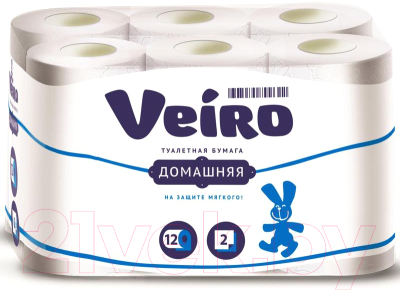 Туалетная бумага Veiro Домашняя 2х слойная (12рул)