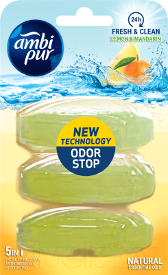 Чистящее средство для унитаза Ambi Pur Лимон и мандарин 5в1 (3x55мл)