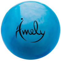 Мяч для художественной гимнастики Amely AGB-301 (19см, синий/белый) - 