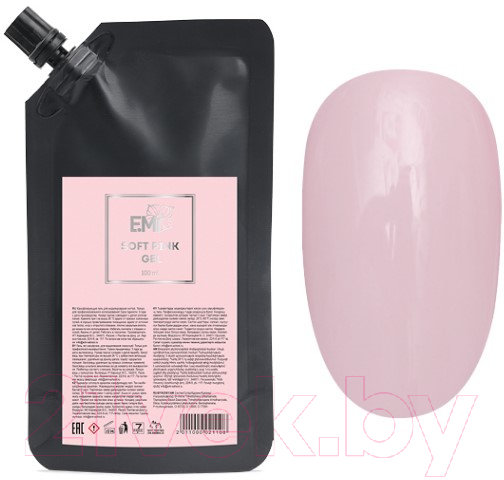 Моделирующий гель для ногтей E.Mi Soft Pink Gel в дой-паке с дозатором