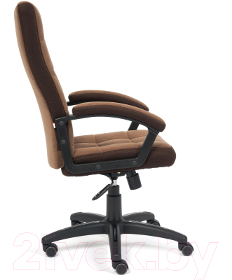 Кресло офисное Tetchair Trendy флок/ткань (коричневый)