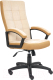 Кресло офисное Tetchair Trendy флок/ткань (бежевый/бронзовый) - 
