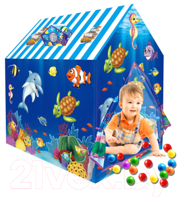 Детская игровая палатка Pituso Дом Подводный мир / J1109 (50 шаров)