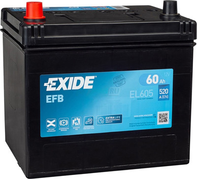 Автомобильный аккумулятор Exide EL605 (60 А/ч) - 
