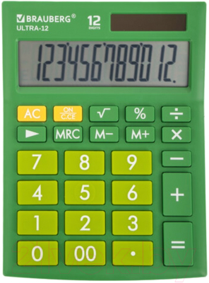 Калькулятор Brauberg ULTRA-12-GN / 250493 (зеленый)