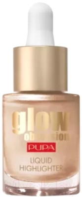 

Хайлайтер Pupa, Золотистый;шампань, Glow Obsession Liquid Жидкий эффект металлик тон 002