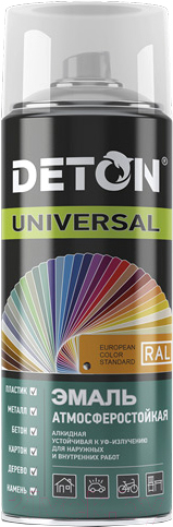 Эмаль Deton Universal Алкидная атмосферостойкая RAL 6005 (520мл, темно-зеленый)