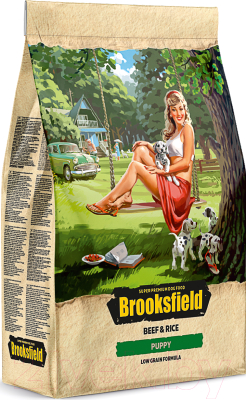 Сухой корм для собак Brooksfield Low Grain Puppy с говядиной и рисом / 5651000 (0.8кг)