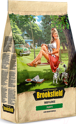 Сухой корм для собак Brooksfield Low Grain Puppy с говядиной и рисом / 5651001 (3кг)