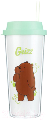 Бутылка для воды Miniso We Bare Bears Гриз / 4291
