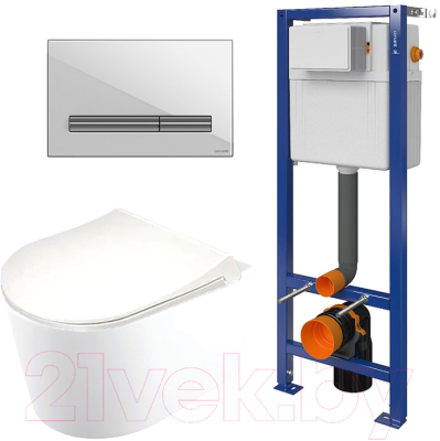 

Унитаз подвесной с инсталляцией Lapino, Elegance 5387 + 2663 + P-BU-PIL/Whg/Gl