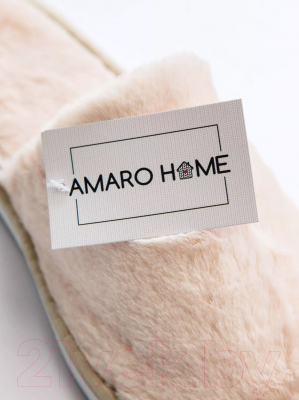Тапочки домашние Amaro Home Закрытый нос / HOME-4004-Be0-39 (бежевый, 39-41)