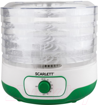 Сушилка для овощей и фруктов Scarlett SC-FD421015 (белый/зеленый)