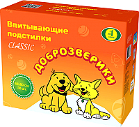 Одноразовая пеленка для животных Доброзверики 60x90 / 294/ПК (30шт) - 