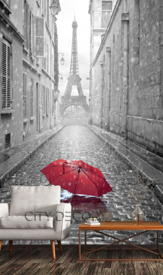 Фотообои листовые Citydecor Красный зонт (200x254)