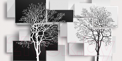Фотообои листовые Citydecor Дерево 3D Инь-янь (300x150)