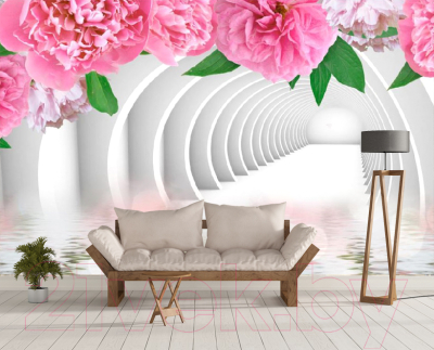 Фотообои листовые Citydecor Цветочный декор 2 3D (300x150)