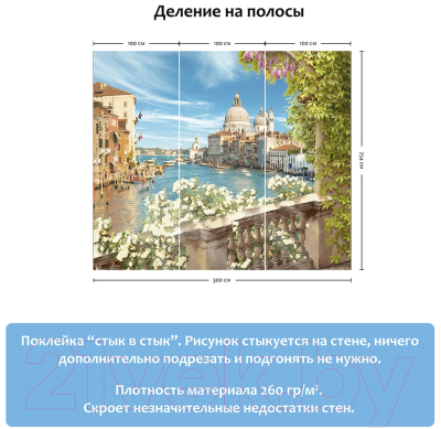 Фотообои листовые Citydecor Венеция фреска (300x254)