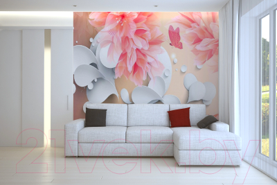 Фотообои листовые Citydecor Цветочный декор 3 3D (300x254)