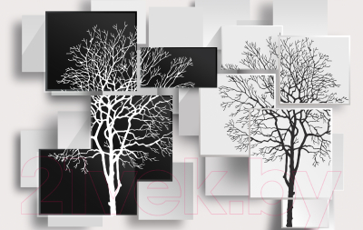 Фотообои листовые Citydecor Дерево 3D Инь-янь (400x254)