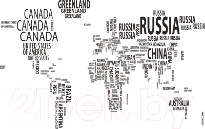 Фотообои листовые Citydecor Карта мира модерн (400x254)