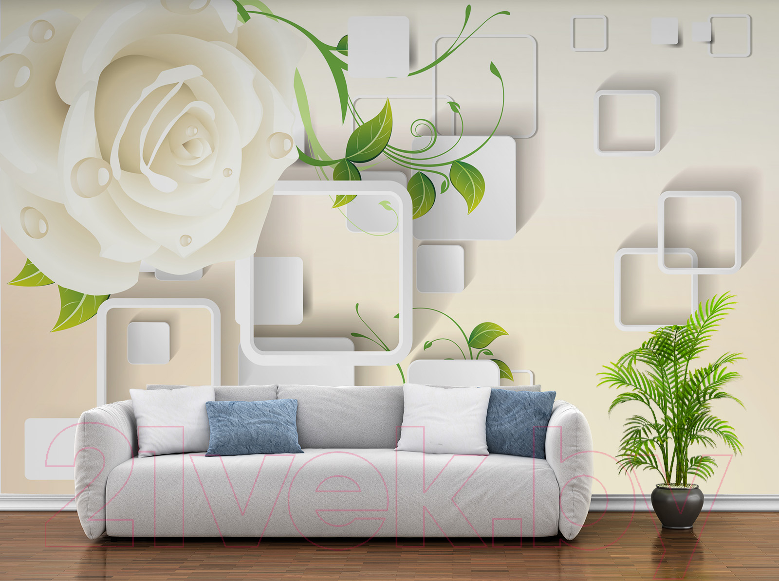 Фотообои листовые Citydecor Цветочная абстракция 2 (400x254)