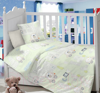 

Комплект постельный детский Lime Time, Baby Time Городок на резинке