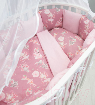 Комплект постельный для малышей Amarobaby Нежный Танец / AMARO-3015-NT (розовый)