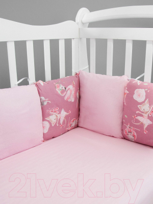 Комплект постельный для малышей Amarobaby Нежный Танец / AMARO-3015-NT (розовый)