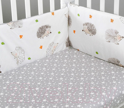 

Комплект постельный в кроватку Amarobaby, Крошка Ежик / AMARO-3004-KE