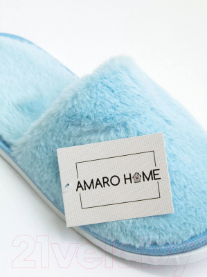 Тапочки домашние Amaro Home Закрытый нос / HOME-4004-G0-36 (голубой, 36-38)