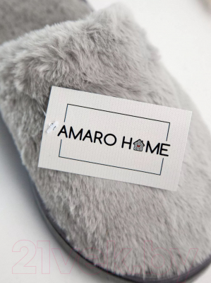Тапочки домашние Amaro Home Закрытый нос / HOME-4004-S0-36 (серый, 36-38)