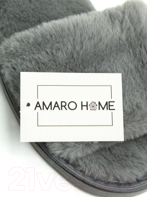 Тапочки домашние Amaro Home Открытый нос / HOME-4003-Gr0-36 (р-р 36-38, графит)