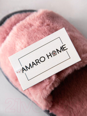Тапочки домашние Amaro Home Открытый нос / HOME-4003-R0-39 (р-р 39-41, розовый)