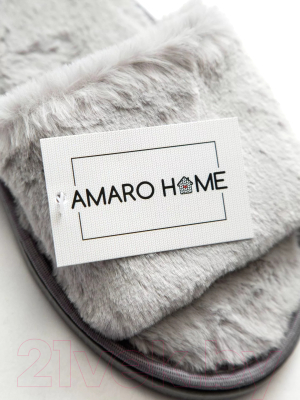 Тапочки домашние Amaro Home Открытый нос / HOME-4003-S0-36 (серый, 36-38)
