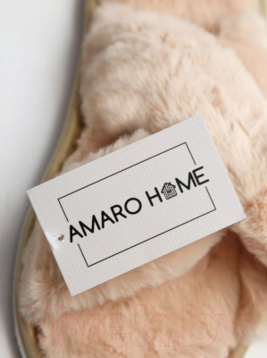 Тапочки домашние Amaro Home Открытый нос / HOME-4005-Be0-36 (бежевый, 36-38)