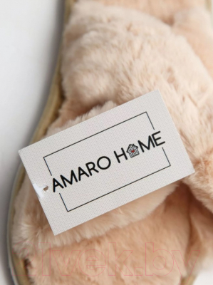 Тапочки домашние Amaro Home Открытый нос / HOME-4005-Be0-39 (бежевый, 39-41)