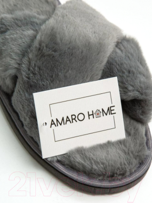 Тапочки домашние Amaro Home Открытый нос / HOME-4005-Gr0-36 (р-р 36-38, графит)