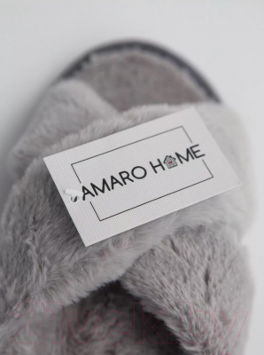 Тапочки домашние Amaro Home Открытый нос / HOME-4005-S0-36 (р-р 36-38, серый)