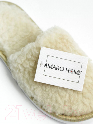 Тапочки домашние Amaro Home Закрытый нос / HOME-4015-Be0-36 (бежевый, 36-38)