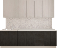 Кухонный гарнитур Артём-Мебель Эльза СН-114 без стекла МДФ 2.6м (бетон белый/бетон серый) - 