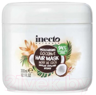 Маска для волос Inecto Naturals Увлажняющая восстанавливающая с экстрактом кокоса (300мл)