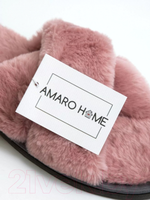 Тапочки домашние Amaro Home Открытый нос / HOME-4005-PRo-36 (пыльная роза, 36-38)