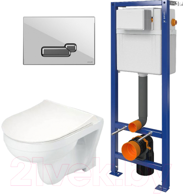 

Унитаз подвесной с инсталляцией Lapino, Opal 5327 + 2663 + P-BU-ACT/Whg/Gl