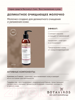 Молочко для лица Botavikos Recovery & Care Очищающее деликатное для чувств кожи (200мл)