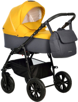 Детская универсальная коляска INDIGO Charlotte Sity 2 в 1 (Cs 08, темно-серый/желтый) - 
