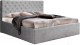 Двуспальная кровать Анмикс Ирма 160x200 с ламелями (светло-серый микровелюр/Simple 31) - 