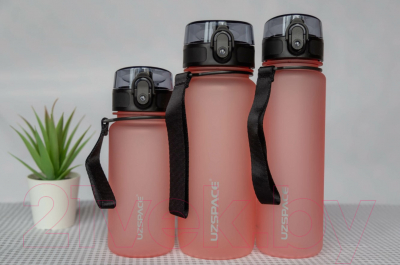 Бутылка для воды UZSpace Colorful Frosted Glow / 3026 (500мл, розовый)