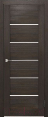 Дверь межкомнатная Portas S22 80x200 (орех шоколад/стекло белый лак)