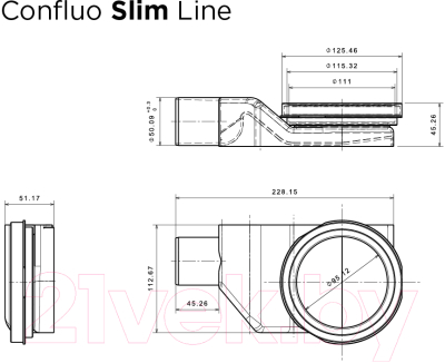 Трап для душа Bettoserb Confluo Slim Line 550 / 13100032 (201539)